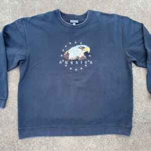 Vintage Y2K Croft & Borrow Eagle America Crewneck Sweatshirt Sz XXL